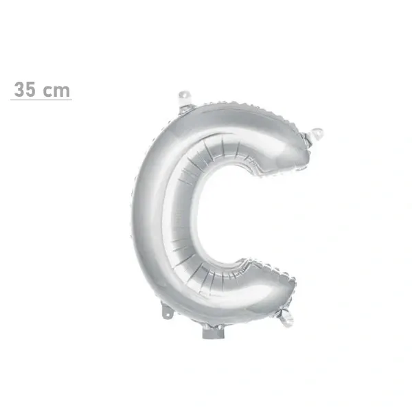 C Harf Folyo Balon – Gümüş – (35 cm - 16 inch)