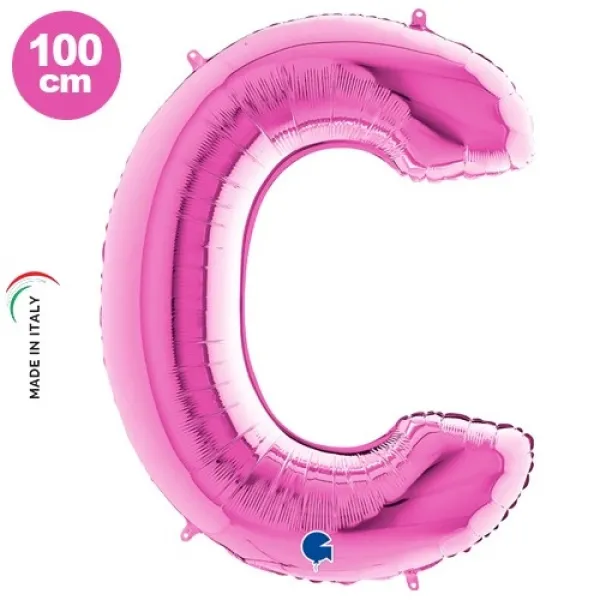 C Harf Folyo Balon – Pembe – 100 cm (40 inch)