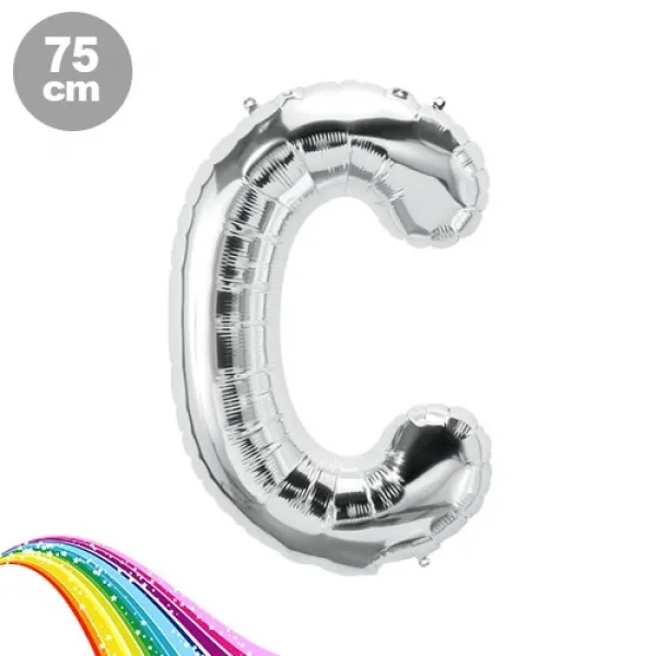 C - Harfi Folyo Balon Gümüş (75 cm)