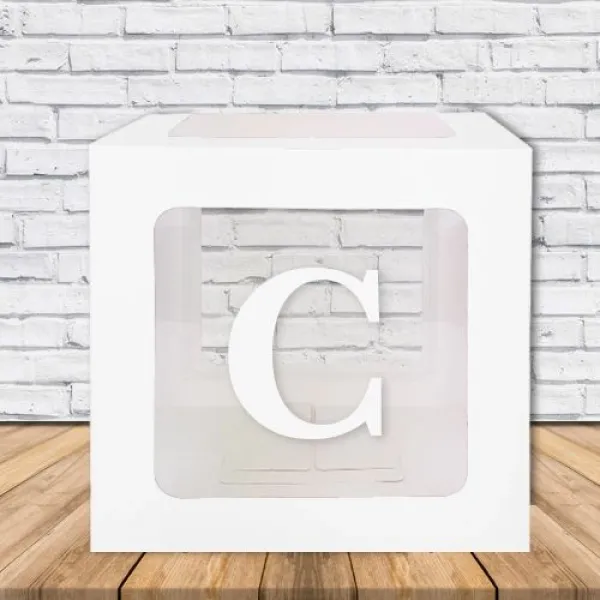 C - Harfi Şeffaf Kutu Beyaz 25 cm
