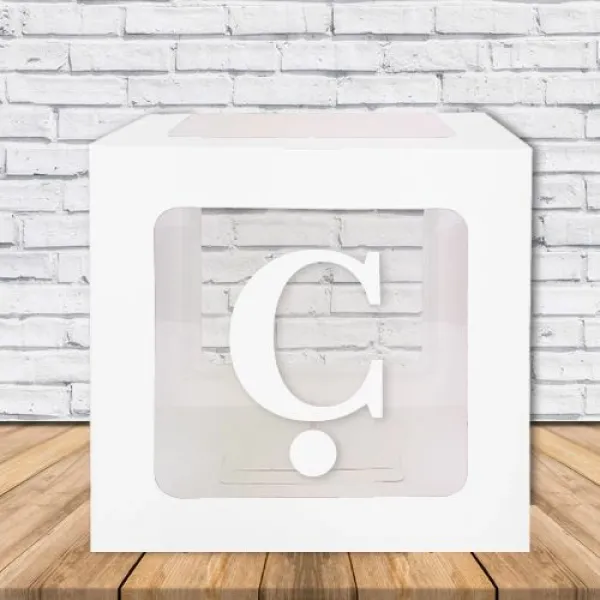 Ç - Harfi Şeffaf Kutu Beyaz 25 cm