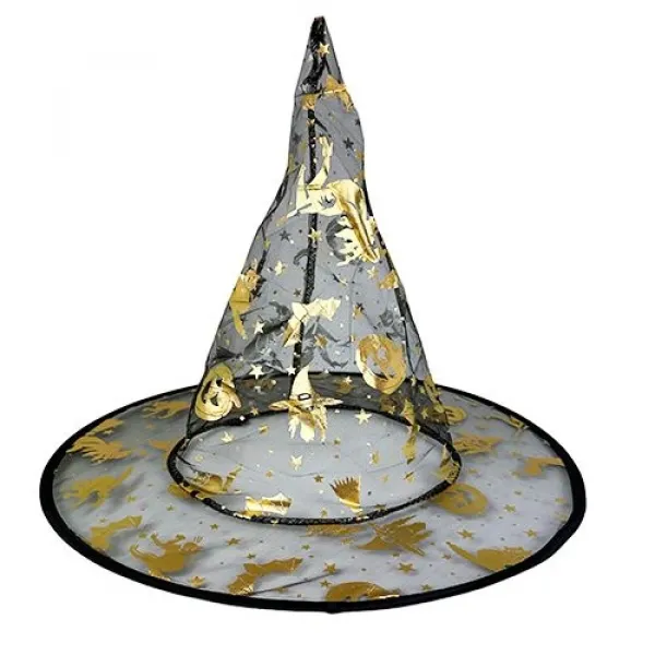 Cadı Şapkası Balkabağı Desenli Gold