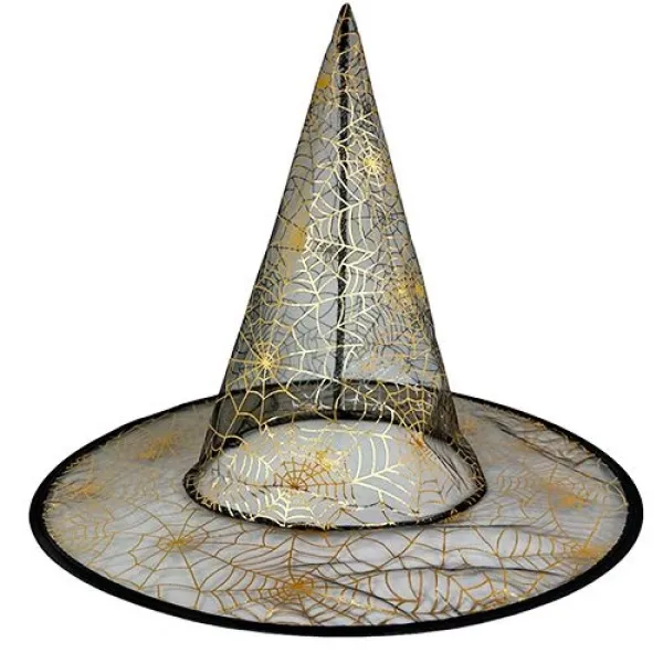 Cadı Şapkası Örümcek Ağ Desenli Gold