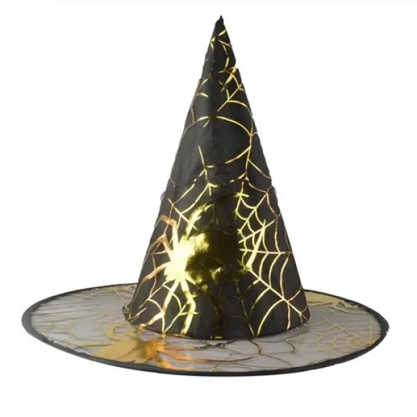 Cadı Şapkası Örümcek Desenli Gold
