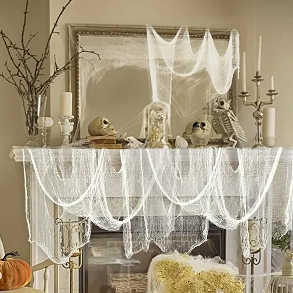 Cadılar Bayramı Halloween Krem Renkli Tül 4 Metre