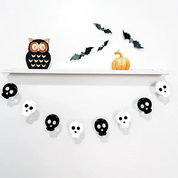 Cadılar Bayramı Halloween Kurukafa Garland (150 cm)
