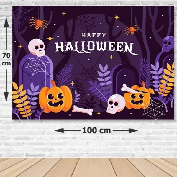 Cadılar Bayramı (HALLOWEEN) Parti Afişi 70x100 cm Model 1