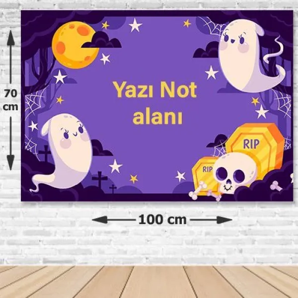Cadılar Bayramı (HALLOWEEN) Parti Afişi 70x100 cm Model 2