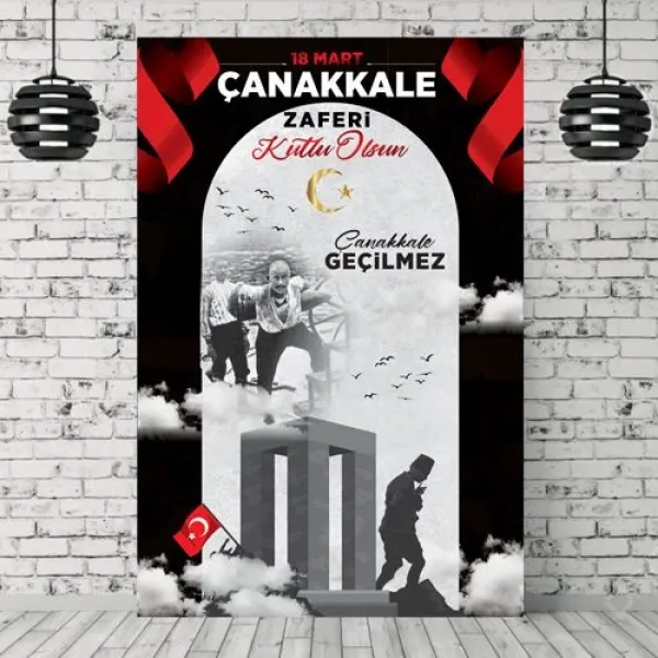 Çanakkale Zaferi Afişi Boydan 100*150 cm