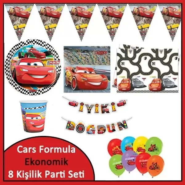 Cars 3 Ekonomik Parti Seti (8 Kişilik)