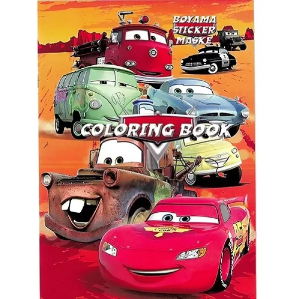 16 Sayfa Cars Boyama Kitabı Stickerlı 1 Adet