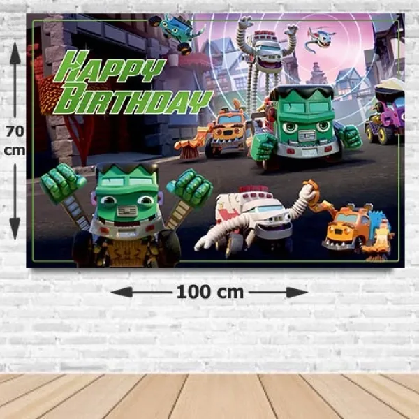 Cesur Canavar Tekerler Doğum Günü Afişi 70*100 cm