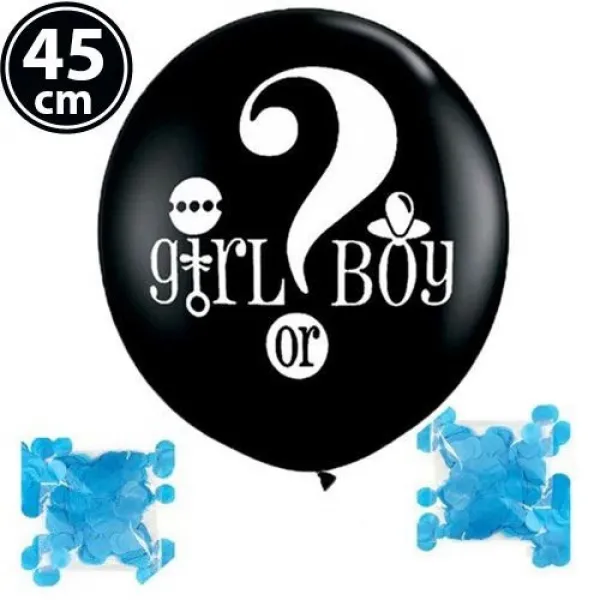 Cinsiyet Balonu Soru İşareti Mavi 90 cm