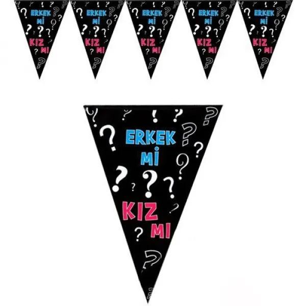 Cinsiyet Belirleme Bayrak Süs (180 cm)