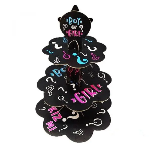 Cinsiyet Belirleme Kek Standı 3 Katlı