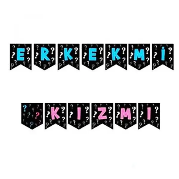 Cinsiyet Belirleme Kız mı? Erkek mi? Zigzag Banner 190 cm