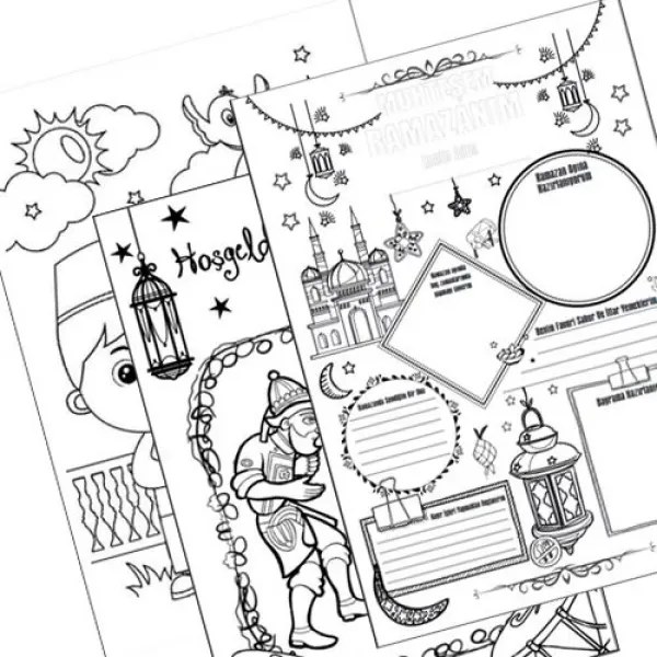 Çocuklar İçin Ramazan Boyama Seti 5 Parça