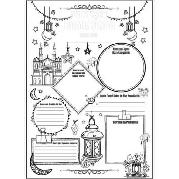 Çocuklar İçin Ramazan Boyama Seti 5 Parça