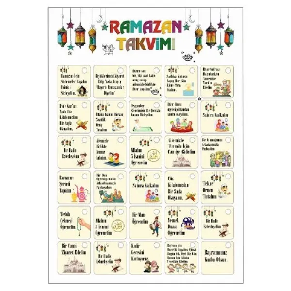 Çocuklar İçin Ramazan Takvimi Seti 7 Parça