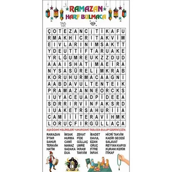 Çocuklar İçin Ramazan Takvimi Seti 7 Parça