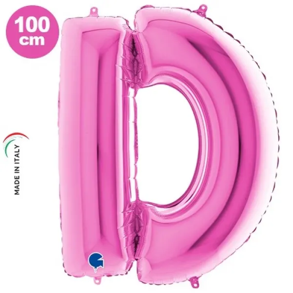 D Harf Folyo Balon – Pembe – 100 cm (40 inch)