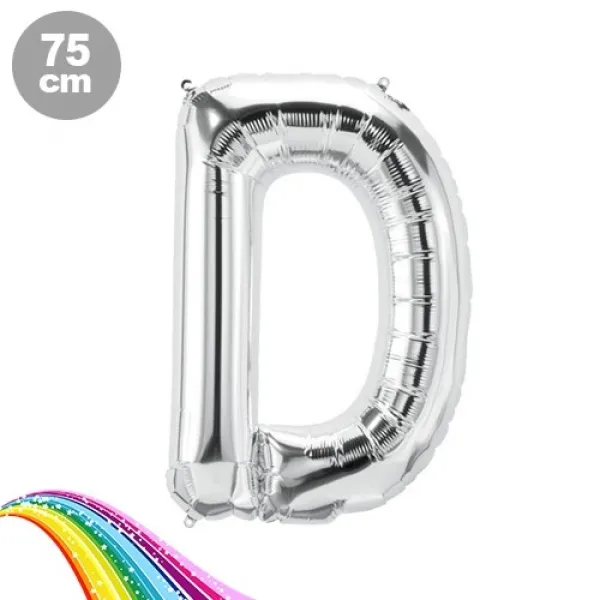 D - Harfi Folyo Balon Gümüş (75 cm)