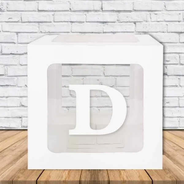 D - Harfi Şeffaf Kutu Beyaz 25 cm
