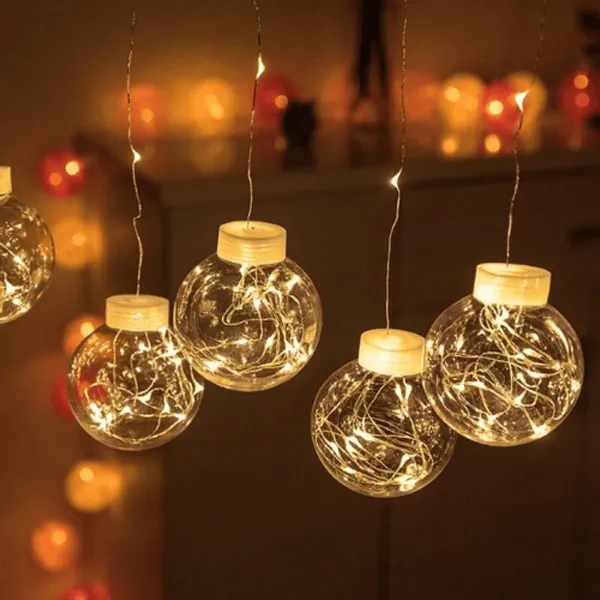 Dekoratif Led Top Işık Fişli Modüllü (3 Metre - 10 Top)