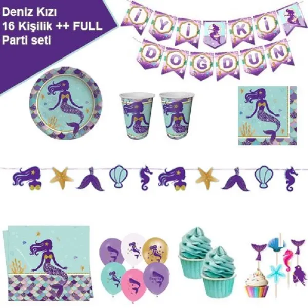 Deniz Kızı 16 Kişilik ++ Parti Seti
