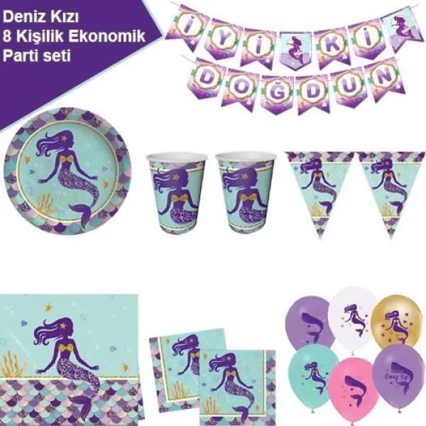 Deniz Kızı 8 Kişilik Ekonomik Parti Seti
