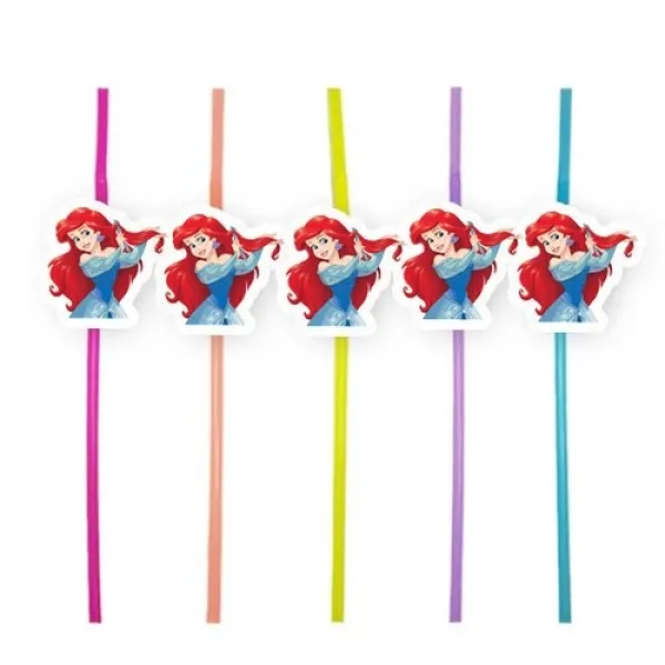Deniz Kızı Ariel Artistik Pipet 10 Adet
