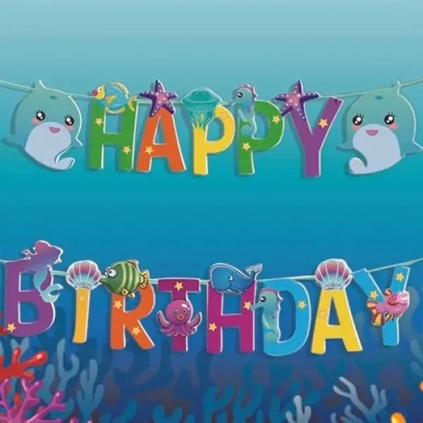 Deniz Kızı Baby Köpek Balığı Happy Birthday Yazısı 230x14 cm