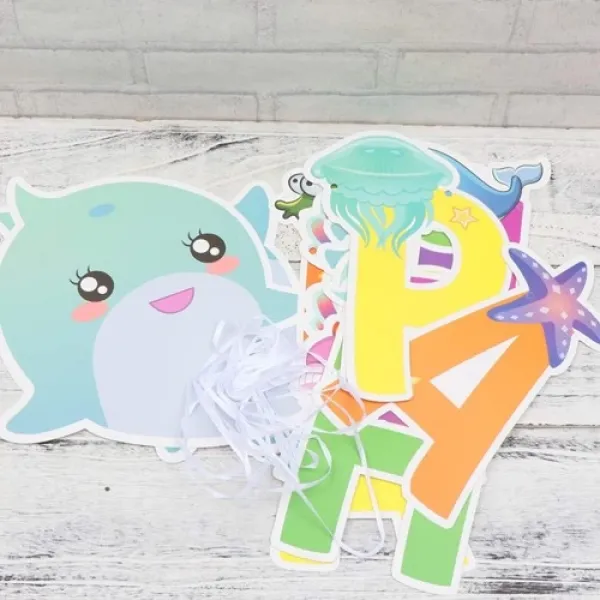 Deniz Kızı Baby Köpek Balığı Happy Birthday Yazısı 230x14 cm