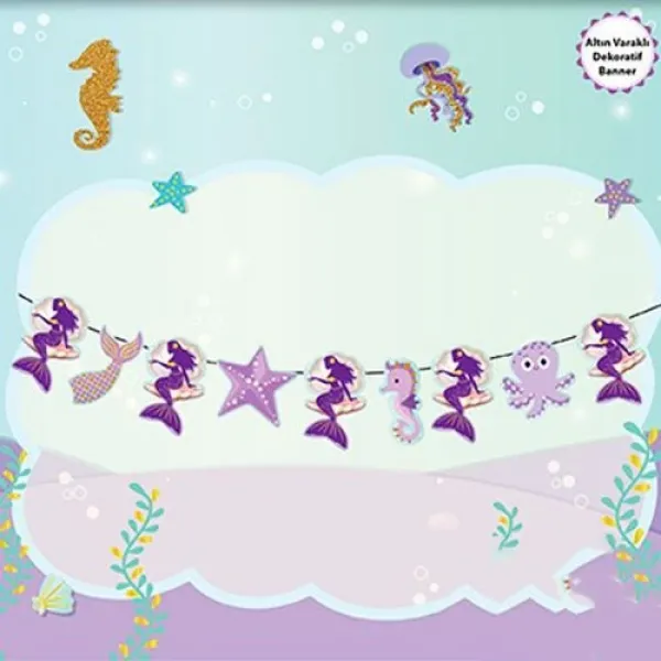 Deniz Kızı Dekoratif Banner 150x22 cm