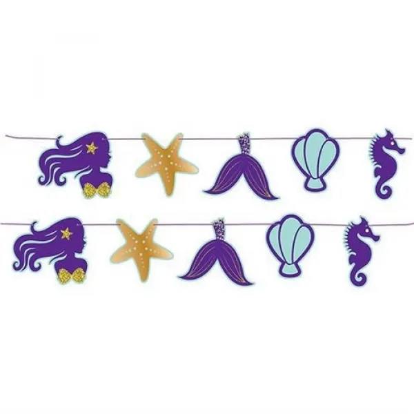 Deniz Kızı Dekoratif Banner Pırıltılı 250 cm