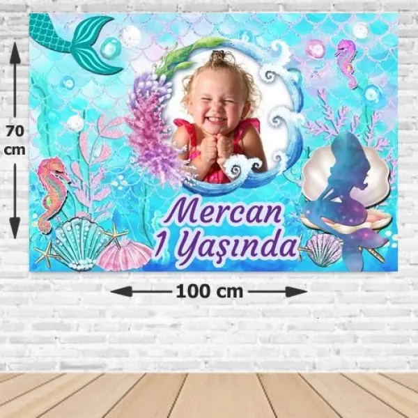 Deniz Kızı Doğum Günü Afişi 70*100 cm