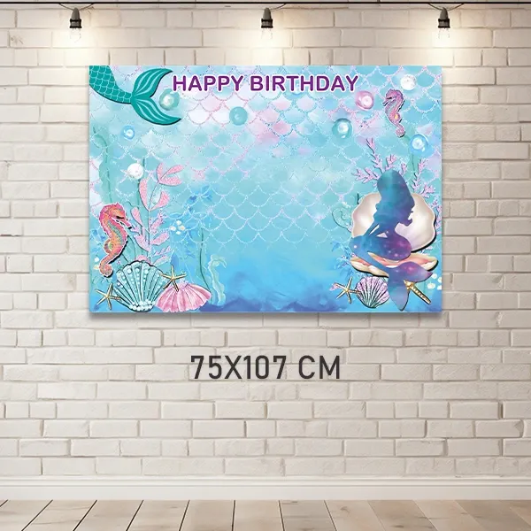 Deniz Kızı Doğum Günü Afişi (75x100 cm)