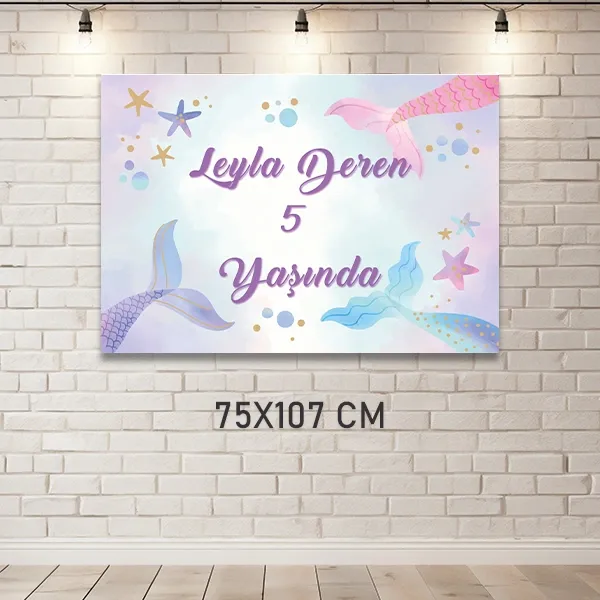 Deniz Kızı Doğum Günü Afişi İsimli (75x107 cm)