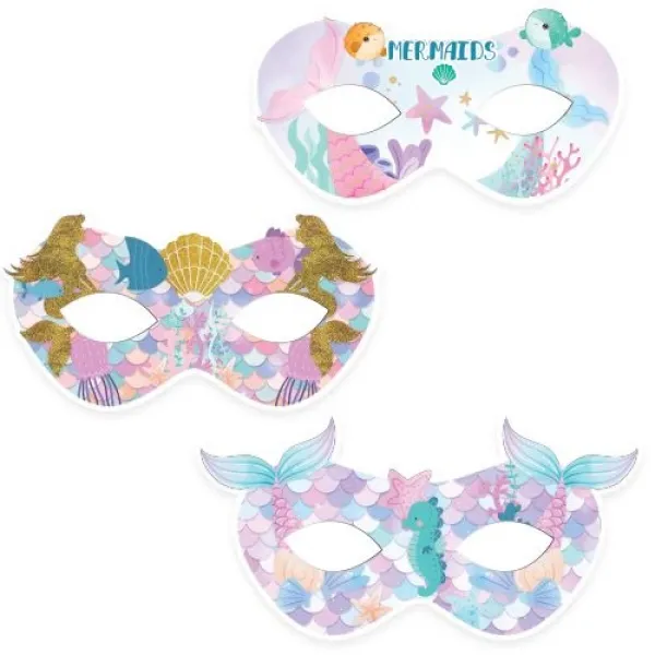 Deniz Kızı Kağıt Maske 6 Adet