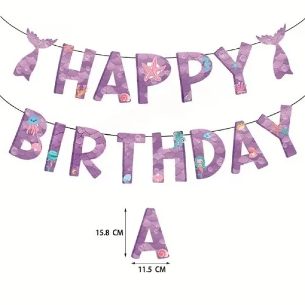 Deniz Kızı Kuyruk Happy Birthday Yazısı 210x14 cm
