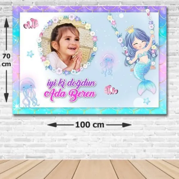 Deniz Kızı Little Doğum Günü Afişi 70*100 cm