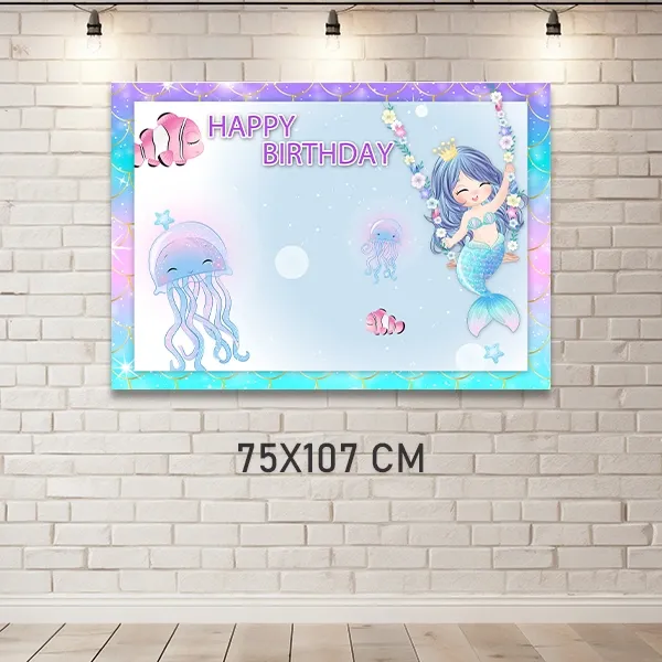 Deniz Kızı Little Doğum Günü Afişi (75x107 cm)