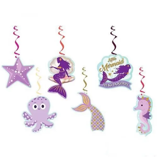 Deniz Kızı Temalı Tavan Süsü (6 Adet)