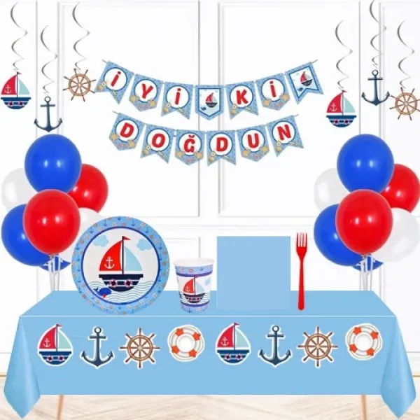 Denizci Temalı 8 Kişilik Ekonomik Parti Seti
