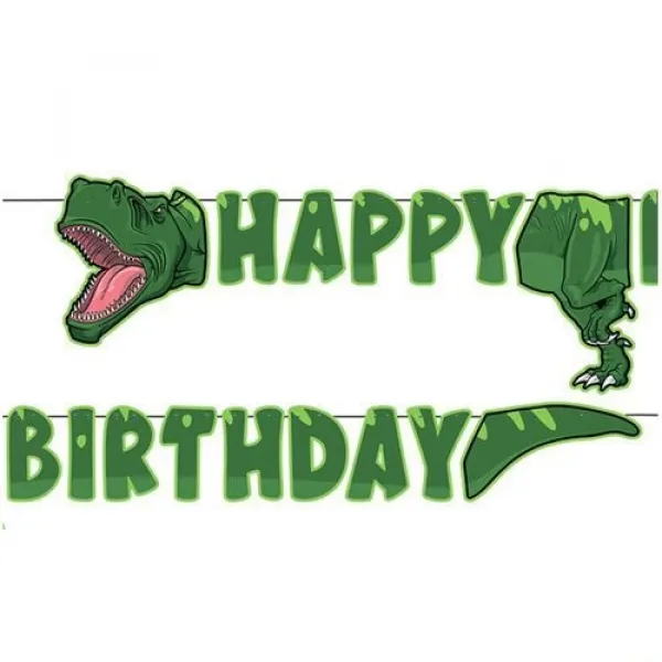 Jurassic Dinozor Happy Birthday Yazısı 250 cm