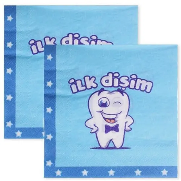 Diş Buğdayı İlk Dişim Mavi Peçete (20 Adet)