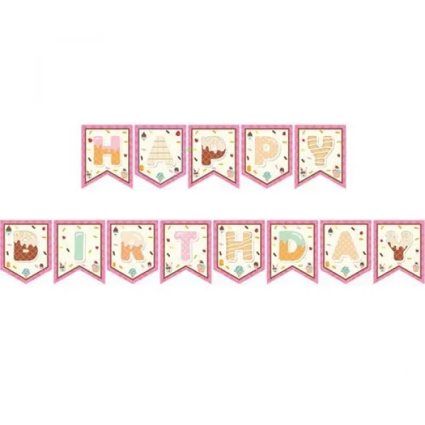 Dondurma Temalı Happy Birthday Yazısı 190 cm