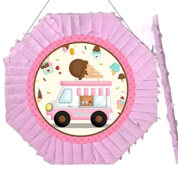 Dondurma Temalı Pinyata 42 cm + Sopası