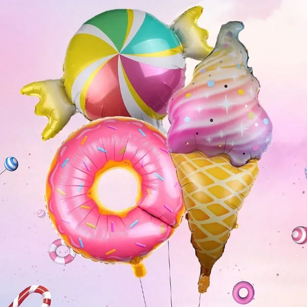 Donut Folyo Balon Pembe 65x65 cm