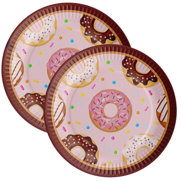 Donut Temalı Karton Tabak (8 Adet)